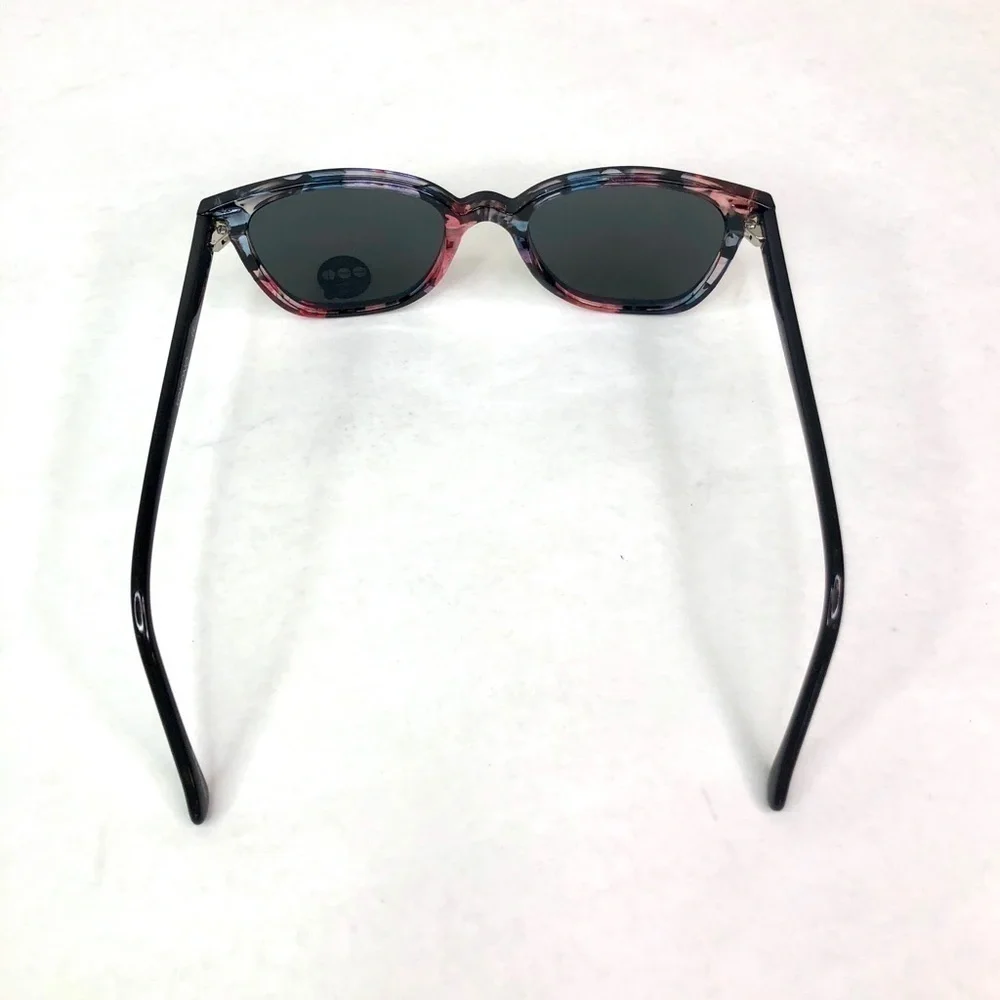 KOMONO Renee Floral Sunglasses Black Pink NEW